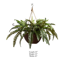 Load image into Gallery viewer, Artificial Boston Fern Plant in Basket MRM4059
