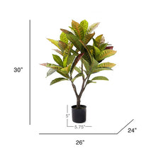 Load image into Gallery viewer, 25&quot; H x 26&quot; W x 24&quot; D Artificial Croton Tree in Pot
