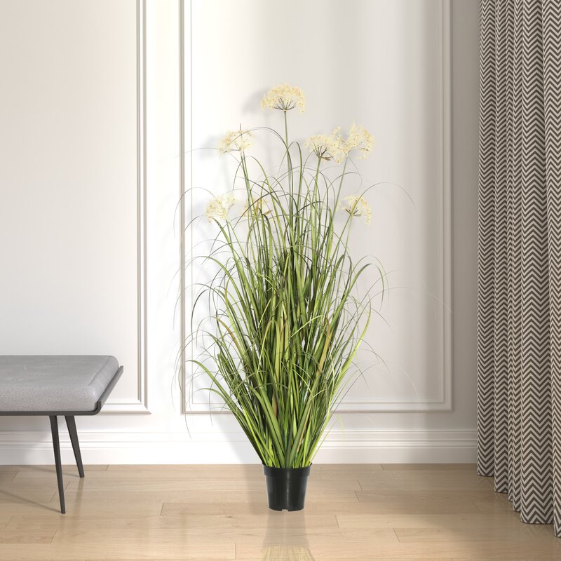 Artificial Dandelion Flowering Grass in Planter 6069RR