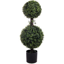 Load image into Gallery viewer, Artificial Double Ball Floor Boxwood Topiary in Pot Liner Liner MRM1343

