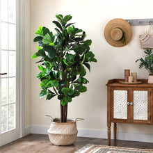 Load image into Gallery viewer, 71&quot;H Artificial Fiddle Leaf Fig Tree in Pot
