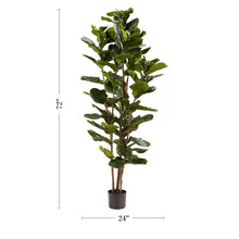 Load image into Gallery viewer, Artificial Fiddle Leaf Fig Tree in Pot
