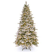 Load image into Gallery viewer, Artificial Fir Flocked/Frosted Christmas Tree with Lights, 6.5&#39;

