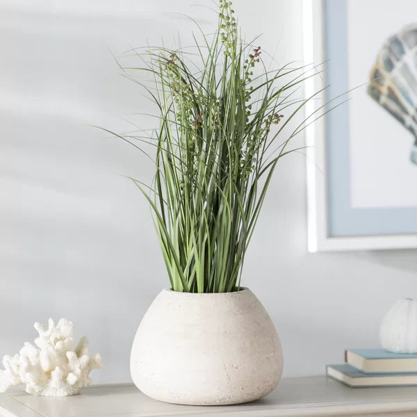 Artificial Flowering Grass in Pot