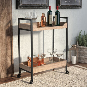 36'' H X 30'' W X 14.50'' D Arturs Bar Cart