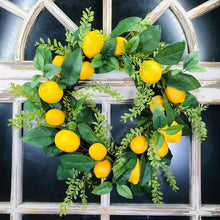 Load image into Gallery viewer, Arty Lemon Mix Foliage Artificial Round 24" Polyester Wreath
