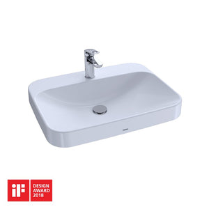 Arvina Vitreous China Rectangular Vessel Bathroom Sink with Overflow, 5740RR