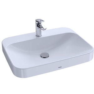 Arvina Vitreous China Rectangular Vessel Bathroom Sink with Overflow, 5740RR