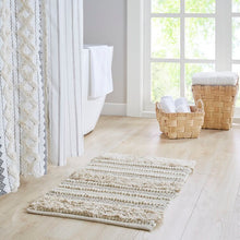 Load image into Gallery viewer, Natural Asher Woven Texture Stripe Bath Rug
