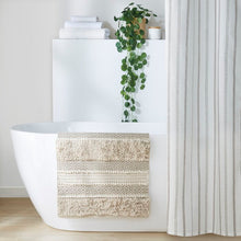 Load image into Gallery viewer, Natural Asher Woven Texture Stripe Bath Rug
