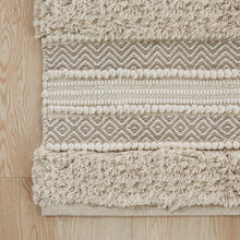 Load image into Gallery viewer, Natural Asher Woven Texture Stripe Bath Rug
