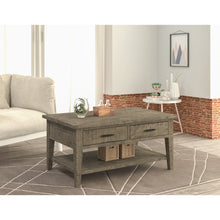 Load image into Gallery viewer, Ashford 40&quot; Reclaimed Wood Coffee Table with Storage Shelf and Two Drawers - 40&quot;L x 25&quot;W x 20&quot;H - Grey 7691RR-OB

