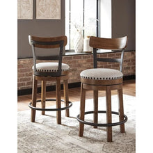 Load image into Gallery viewer, Nailhead Trim Detail UPH Swivel Barstool
