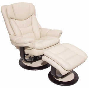 Ashling 34.8'' Wide Leather Match Manual Swivel Standard Recliner with Ottoman