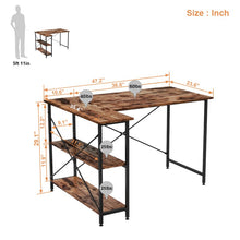 Load image into Gallery viewer, 29.13“H x 47.24&quot; W x 35.43&quot; D Rustic Brown Atia Reversible L-Shape Desk AH3493
