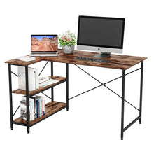 Load image into Gallery viewer, 29.13“H x 47.24&quot; W x 35.43&quot; D Rustic Brown Atia Reversible L-Shape Desk AH3493
