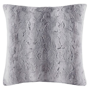 Faux Fur Euro Pillow in Gray #9700