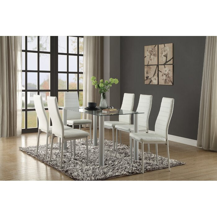 White Aubree Dining Table, 2 Boxes, #6320