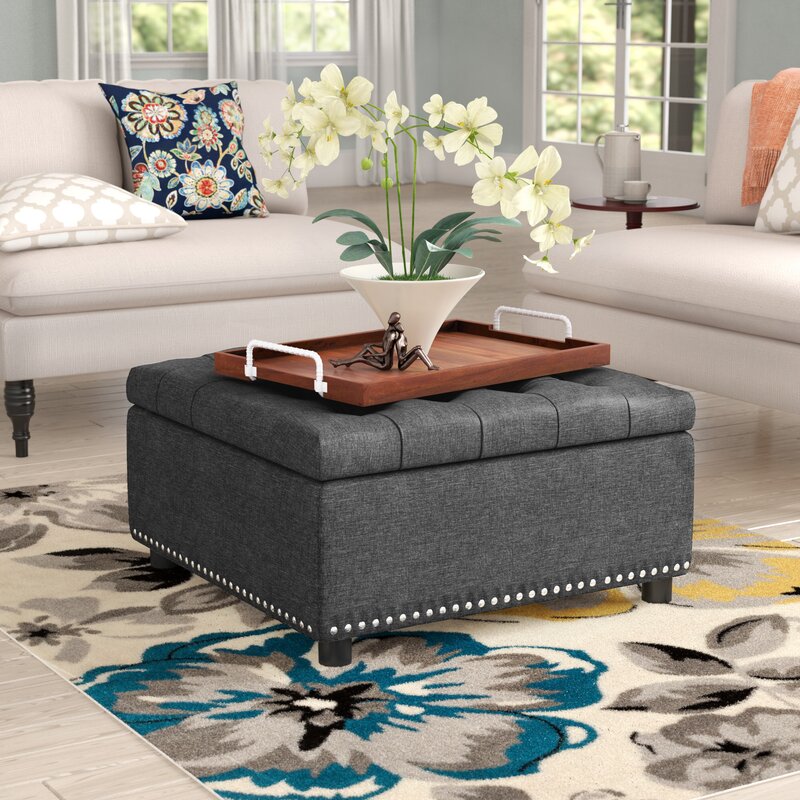 Audel 30'' Wide Tufted Square Storage Ottoman with Storage 1948AH