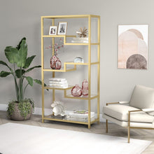 Load image into Gallery viewer, Auguste 68&#39;&#39; H x 34&#39;&#39; W Steel Etagere Bookcase
