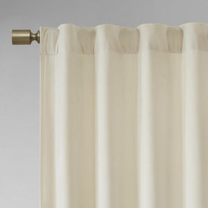 Aurora Poly Velvet Solid Color Room Darkening Rod Pocket Curtain Panels (Set of 2) GL949