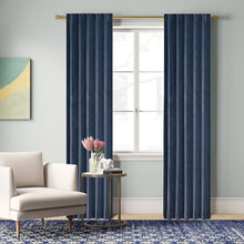 Load image into Gallery viewer, Aurora Poly Velvet Solid Color Room Darkening Rod Pocket Curtain Panels (Set of 2) 5063RR
