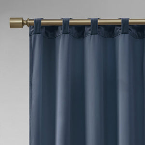 Aurora Poly Velvet Solid Color Room Darkening Rod Pocket Curtain Panels (Set of 2) 5063RR