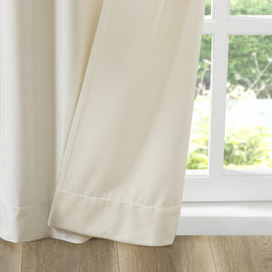 37" W x 95" L Aurora Soft Velvet Room Darkening Rod Pocket Curtain Panels (Set of 2)