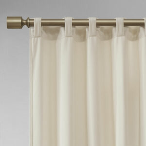 37" W x 95" L Aurora Soft Velvet Room Darkening Rod Pocket Curtain Panels (Set of 2)