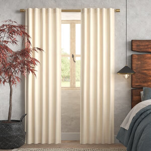 37" W x 95" L Aurora Soft Velvet Room Darkening Rod Pocket Curtain Panels (Set of 2)