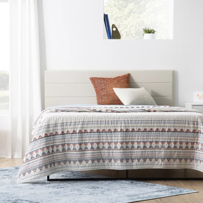 Queen Pearl Austwell Upholstered Solid Wood Panel Headboard Queen