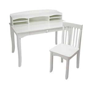 White Avalon Kids 41.6" Writing Desk with Hutch and Chair Set MRM1774