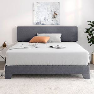 Avel Simple Rectangular Upholstered Platform bed Full