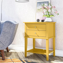 Load image into Gallery viewer, Avenue Greene Bantum Accent Table with 2 Drawers - Mustard Yellow OG517
