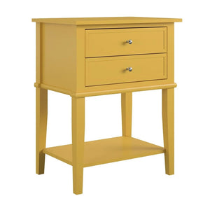Avenue Greene Bantum Accent Table with 2 Drawers - Mustard Yellow OG517