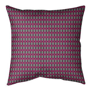 18" x 18" Black/Pink Avicia Diamonds Square Pillow Cover & Insert