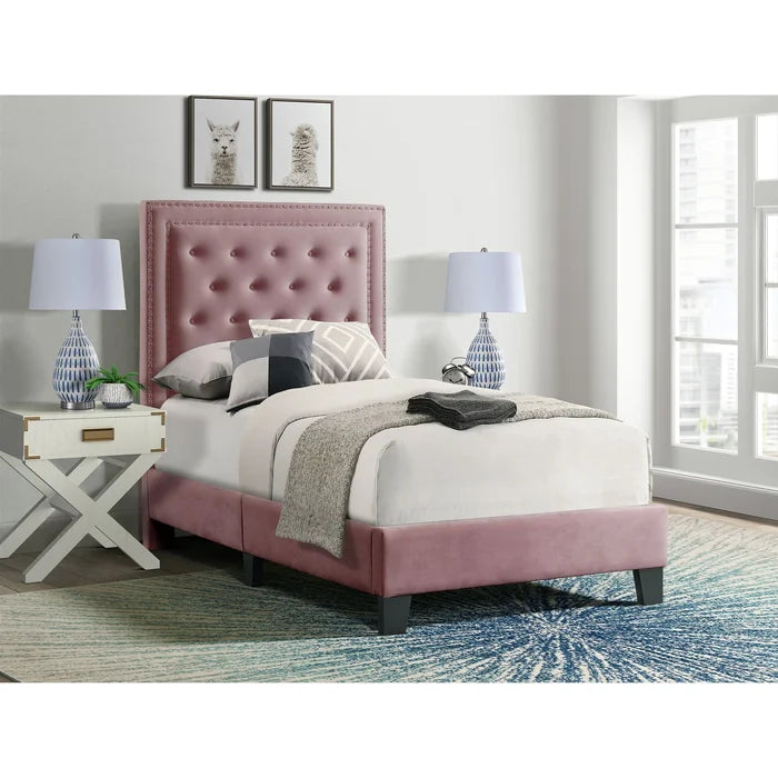 Avignon Tufted Upholstered Platform Bed, Twin