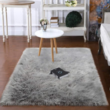 Load image into Gallery viewer, Avitaz Handmade Shag Faux Sheepskin Gray Rug, Rectangle 6&#39; x 9&#39;
