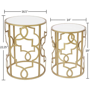 Azriel 22.25'' Tall Drum Nesting Tables (Set of 2)