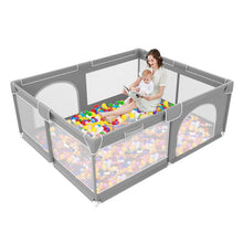 Load image into Gallery viewer, 27&quot; H x 70&quot; W x 59&quot; D Babies Safety Play Center Yard With Gate, Indoor &amp; Outdoor Kids Activity Center (light Grey)
