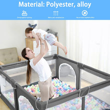 Load image into Gallery viewer, 27&quot; H x 70&quot; W x 59&quot; D Babies Safety Play Center Yard With Gate, Indoor &amp; Outdoor Kids Activity Center (light Grey)
