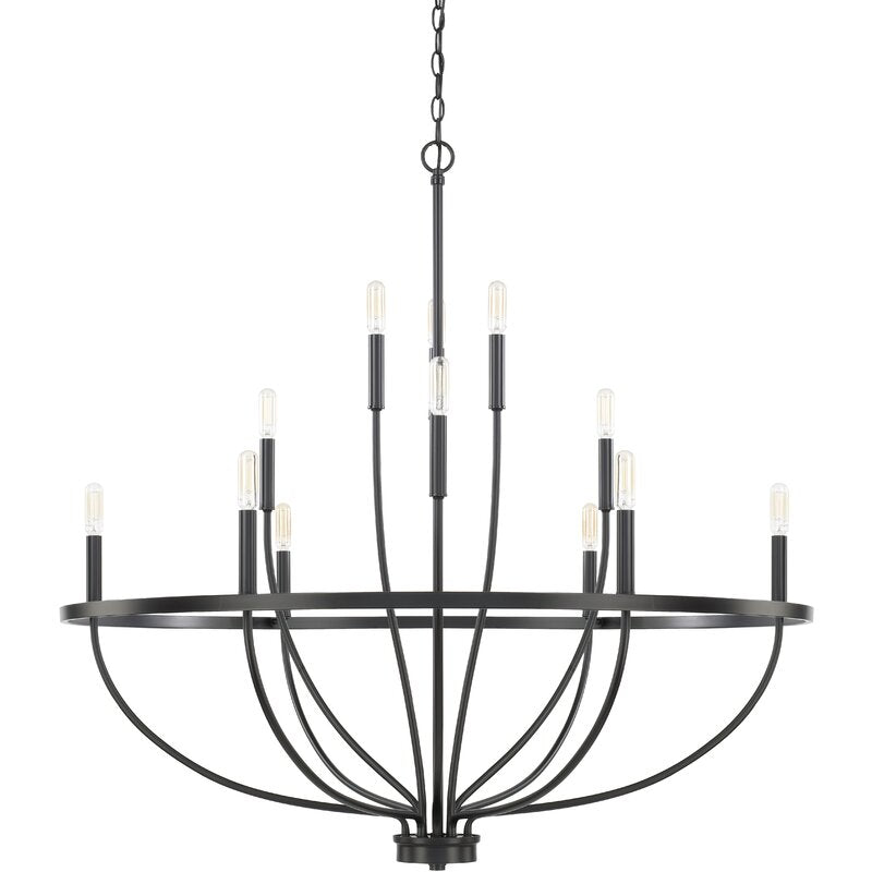 Babson 12 - Light Candle  Style Wagon Wheel Chandelier MRM2411