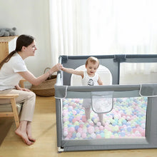Load image into Gallery viewer, 26&quot; H x 70&quot; W x 78&quot; D Grey Baby Playpen Kids Activity Center Safety Gate
