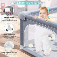 Load image into Gallery viewer, 26&quot; H x 70&quot; W x 78&quot; D Grey Baby Playpen Kids Activity Center Safety Gate
