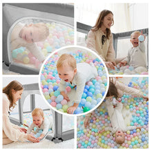 Load image into Gallery viewer, 26&quot; H x 70&quot; W x 78&quot; D Grey Baby Playpen Kids Activity Center Safety Gate
