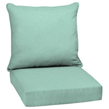 Load image into Gallery viewer, Leala Texture Outdoor Seat/Back Cushion, Color: Blue/Green, #6360
