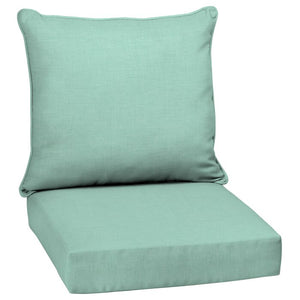 Leala Texture Outdoor Seat/Back Cushion, Color: Blue/Green, #6360