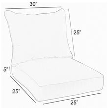 Load image into Gallery viewer, 5" H x 25" W x 25" D White/Blue Melon Indoor/Outdoor Sunbrella Seat/Back Cushion GL1712
