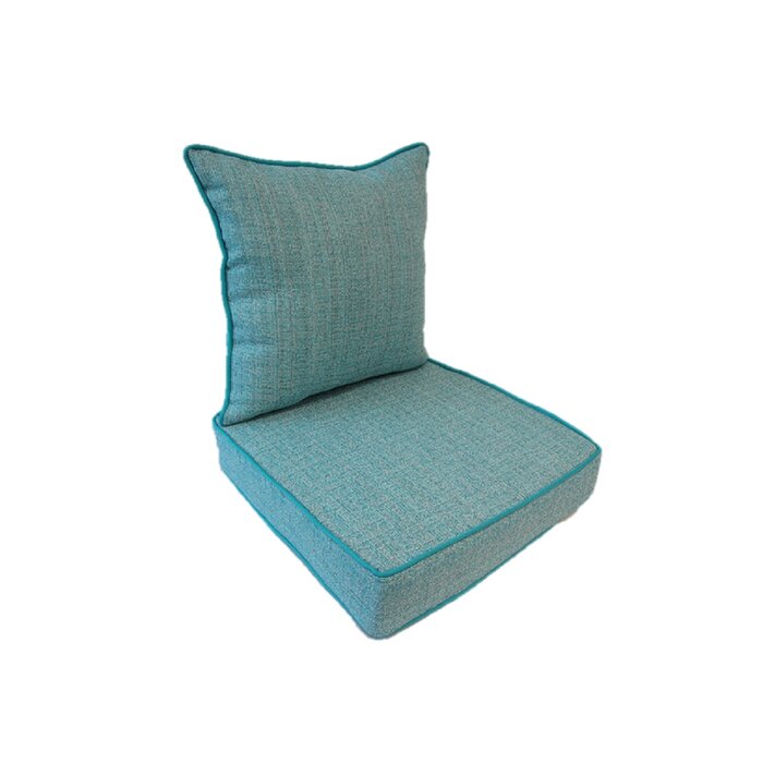 Set of Two Suntastic o' Fiddlestix Outdoor Deep Seat Cushions (Fabric Color - Spa) #9664