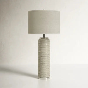 Baconton 39" Off-White/Chrome Table Lamp, Set of 2 lamps